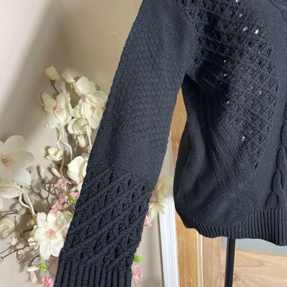 Maurices Women's Sweater Small Knit Black Long Sleeve Top - Picture 4 of 7